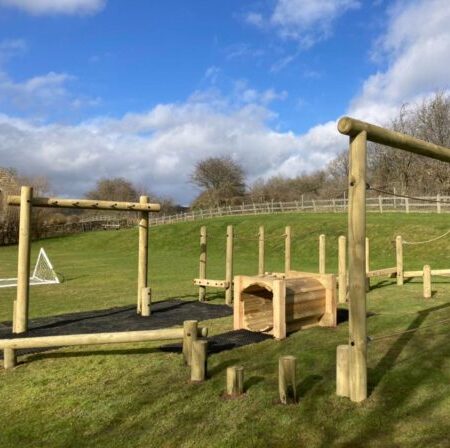 Playground wooden trim trail